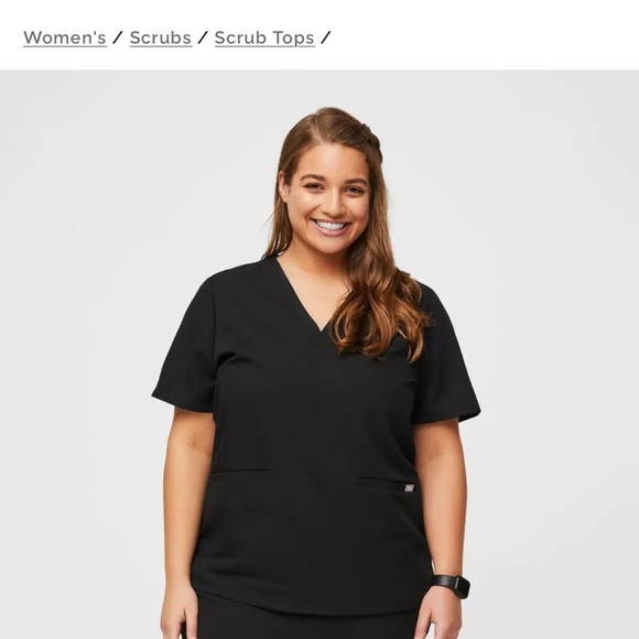 FIGS Technical Collection Scrub Top Black Size XL - Picture 6 of 6